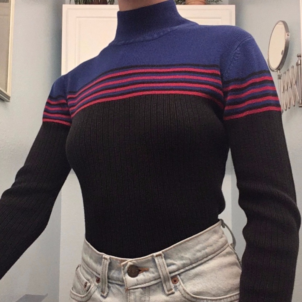 Striped Turtleneck Sweater